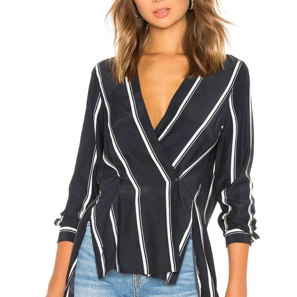 Rag & bone Debbie stripe silk top NEW WITH TAGS